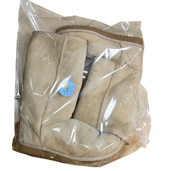 UGG AUSTRALIA Classic Tall Boots Women's Size 6 Sand Sherpa Leather Suede 5815 - Picture 10 of 10